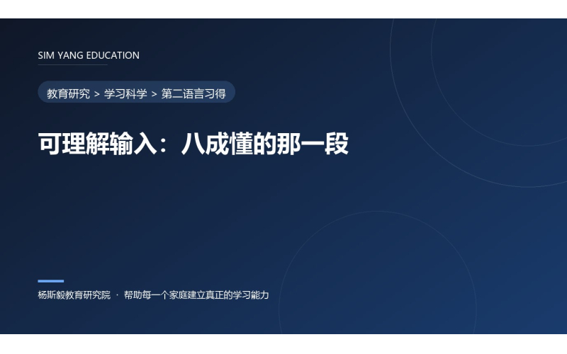 可理解输入：八成懂的那一段